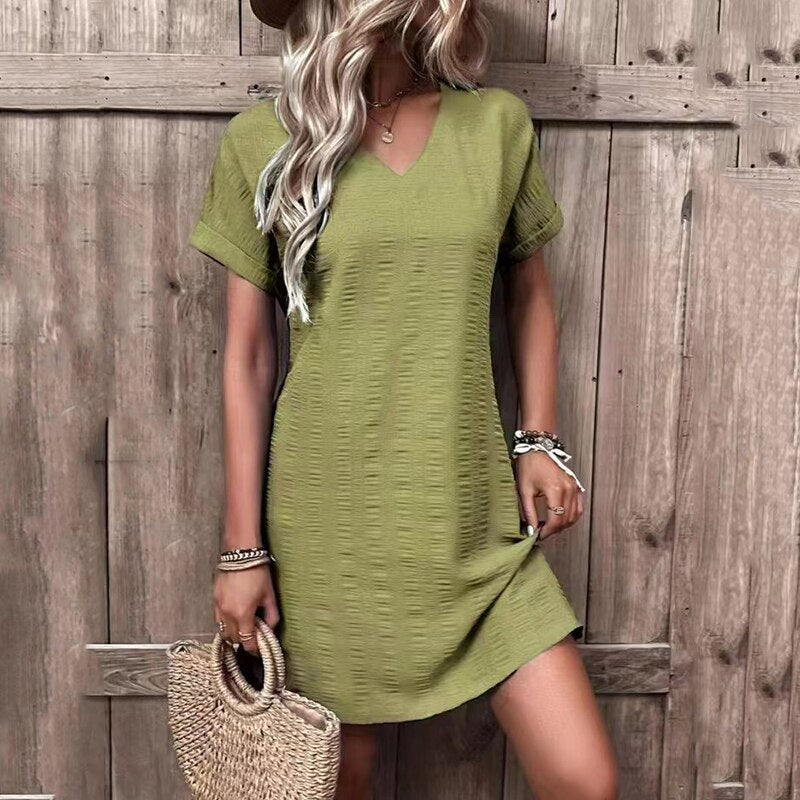 Zoe – Olivegrünes Sommerkleid